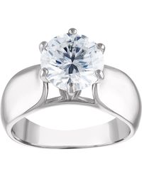 White Lotus - Sterling 3-Carat Lab Created Moissanite Solitaire Ring - Lyst