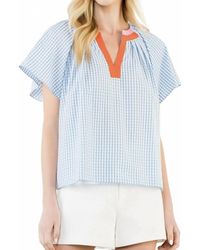 Thml - Gingham Pattern Short Sleeve Top - Lyst