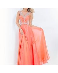 Rachel Allan - Beaded Chiffon Prom Gown - Lyst