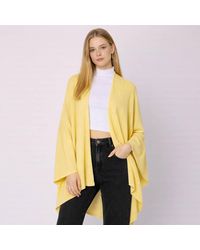 TRUEDAMES - Shoulder Strap Solid Ruana Poncho - Lyst