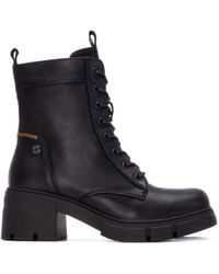 Xti - Block Heel Combat Booties Refresh Collection By - Lyst