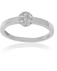 Vir Jewels 1/5 Cttw Round Cut Lab Grown Diamond Engagement Ring 925 Sterling Prong Set - Metallic