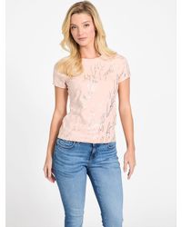 Guess - Franni Crewneck Tee - Lyst