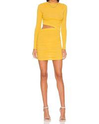Monrow - Rib Long Sleeve Shirred Dress - Lyst