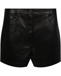 Ferragamo - High-waisted Leather Short - Lyst