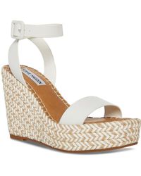 Steve Madden - Upstage Leather Buckle Wedge Sandals - Lyst