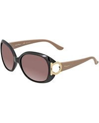 Ferragamo - Sunglasses Round Full Rim, /Tuape Frame And Gradient Lens Sf668001 - Lyst