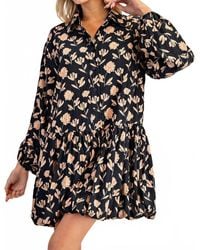 Eesome - Bubble Hem Floral Mini Dress - Lyst