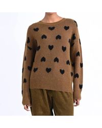 Molly Bracken - Heart Pattern Knit Sweater - Lyst