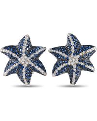 Non-Branded - Lb Exclusive 18k Gold 1.05 Ct Diamond And 6.25 Ct Sapphire Starfish Earrings Mf02-051724 - Lyst
