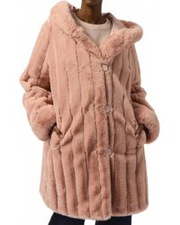 Joseph Ribkoff - Hooded Reversible Faux Fur Coat - Lyst