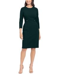 London Times - Petites Solid Polyester Wear To Work Dress - Lyst