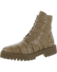 Frēda Salvador - Emi Leather Embossed Combat & Lace-up Boots - Lyst