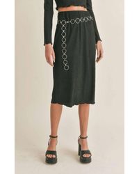 Sadie & Sage - Nelly Lettuce Hem Midi Skirt - Lyst