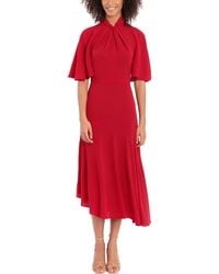 Maggy London - Crepe Midi Cocktail And Party Dress - Lyst