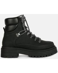 LONDON RAG - Goliath Lace Up Chunky Biker Boots - Lyst