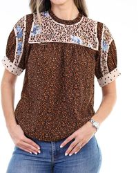 Thml - Carly Mixed Print Short Sleeve Top - Lyst