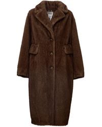 S.W.O.R.D - Notched Lapel Long Faux Fur Coat - Lyst
