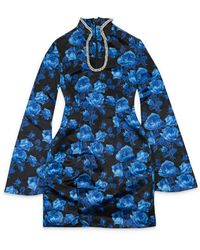 Quinn - Pre-Loved Floral High Collar Day Mini Dress - Lyst