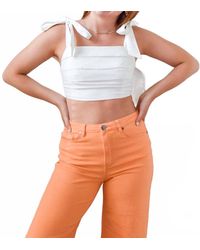 Idem Ditto - Linen Top With Tie Shoulders - Lyst
