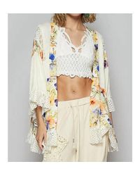Pol - Perri 3/4 Sleeves Cover Up Top - Lyst