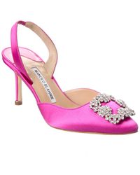 Manolo Blahnik - Hangisli 70 Satin Slingback Pump - Lyst