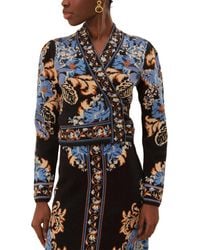 FARM Rio - Tapestry Knit Wrap Blouse - Lyst
