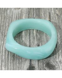 Fashnzfab - Abstract Square Celluloid Acetate Bangle Bracelet Mint - Lyst