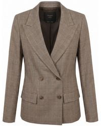 Twinset - Tailored Prince Of Wales Check Blazer With Double-Breasted Front - Lyst