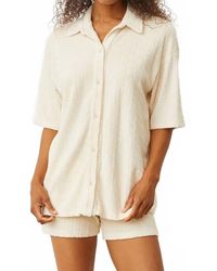 Monrow - Diamond Terry Cloth Oversized Shirt - Lyst