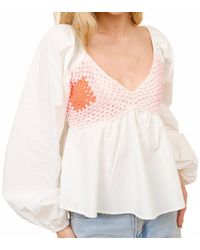 Blue B - Crochet Peplum Top - Lyst