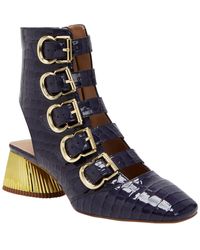 Katy Perry - The Clarra Buckle Bootie Snakeskin Square Toe Booties - Lyst