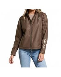 Ariat - Softshell Faux Leather Jacket - Lyst