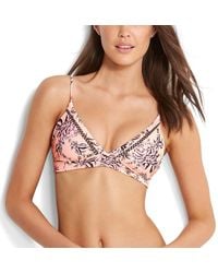 Seafolly - Love Bird Reversible Fixed Tri Bikini Top - Lyst
