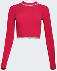 Rabanne - Embellished Knit Cropped Top - Lyst