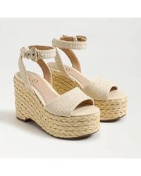 Sam Edelman - April J0164F1250 Sandals Ivory Wedge Espadrille Htat1020 - Lyst