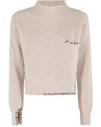 Marni - Asymmetrical Turtleneck Sweater With Ribbed Texture - Lyst