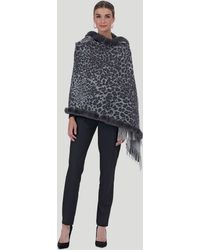 Gorski - Double Face Cashmere Stole With Rex Rabbit Square Top And Bottom - Lyst