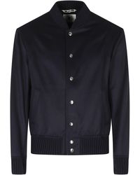 KIRED - Cashmere College Ribbed Trim Bomber Jacket - Lyst