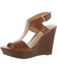 INC - Valleri Faux Leather T-strap Wedge Heels - Lyst