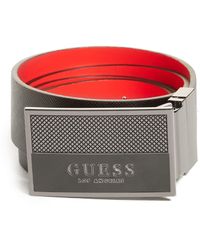 Guess - Enamel Logo Plaque Belt - Lyst
