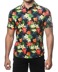Postmarc - Tropics Printed Cotton Tencel Short Sleeves Woven Shirt - Lyst