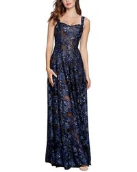 Dress the Population - Sequined Embroidered Fit & Flare Dress - Lyst