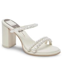 Dolce Vita - Barrit Pearl Embellished Faux Leather Block Heel - Lyst