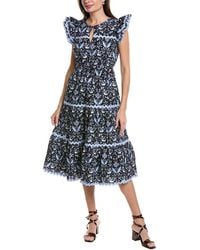 Sail To Sable - Flutter Sleeve Midi Dress - Lyst