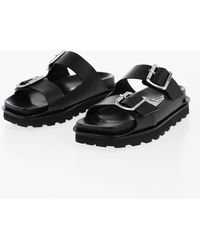 Jil Sander - Leather Sandals With Double Buckle - Lyst