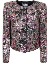 Self-Portrait - Floral Sequin Jacket - Lyst