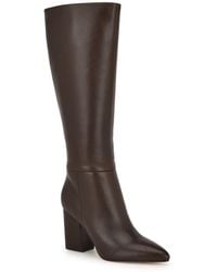 Nine West - Zipper Leather Knee-High Boots - Lyst