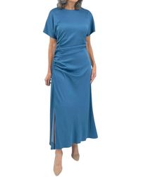 Jonathan Simkhai - Marabella Satin Draped Midi Dress - Lyst