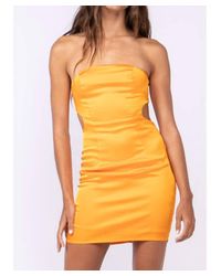 Cason Couture - The Lyla Satin Strapless Cutout Ruched Mini Dress - Lyst